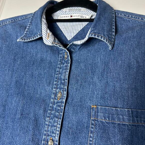 Vintage Tommy Hilfiger denim button up 21" chest - Picture 2 of 7